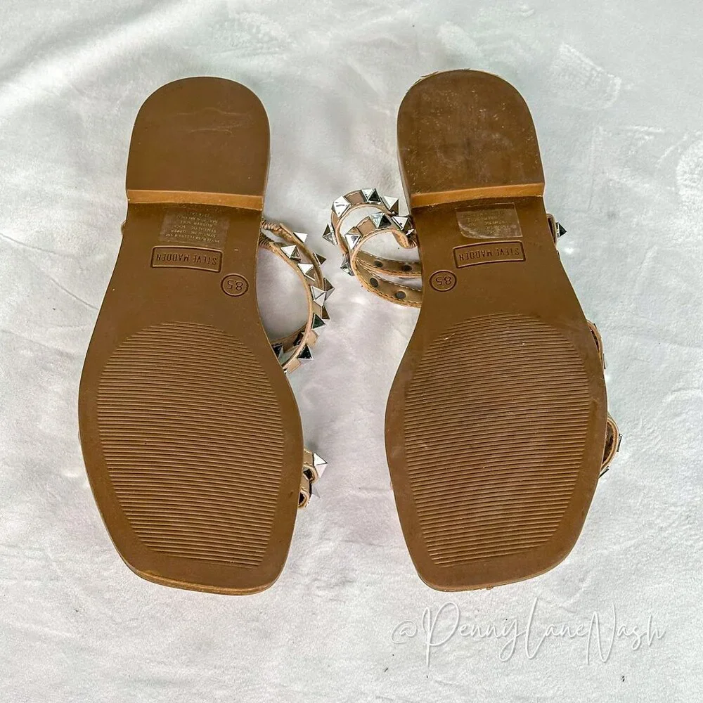 Steve Madden Skyler Studded Faux Leather Sandals Size 8.5 - Picture 4 of 7
